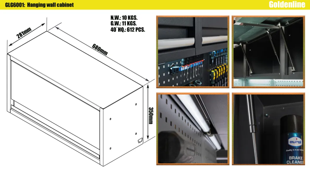 Goldenline Garage Series Large Black Metal Combined Tool Cabinets Supplier