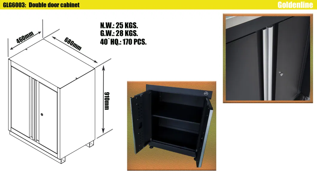 Goldenline Garage Series Large Black Metal Combined Tool Cabinets Supplier